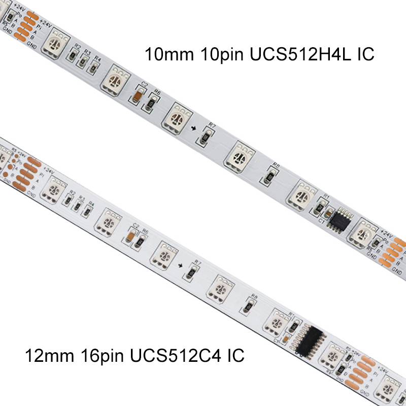 DMX512 RGB DC24V 240 LEDs Addressable LED Strip Lights Built-in 485 Decoding Stage Lighting Programmable Pixel LED Strips, 16.4feet/roll